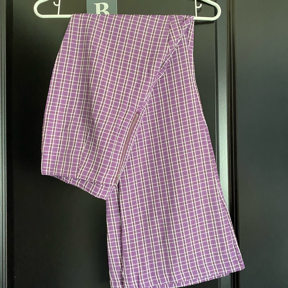Purple bootcut pants